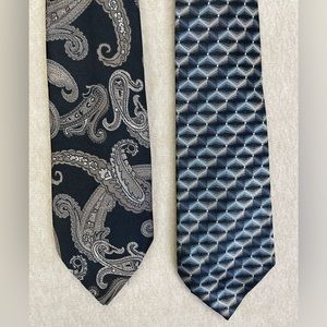 Pair of ties- Paisley, patterned stripes